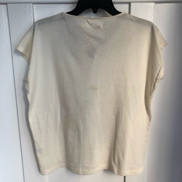 Anthropologie cream tee with silk bow - s - Picture 5 of 7